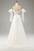 Load image into Gallery viewer, Princess White A-Line Lace Up Tulle Corset Bridal Dress with Appliques Lace