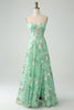 Load image into Gallery viewer, Light Green A-Line Strapless Corset Prom Dress with Embroider