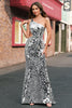 Load image into Gallery viewer, Mermaid Silver Mirror Sequins One Shoulder Prom Dress with Hollow-out