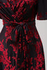 Load image into Gallery viewer, Burgundy A Line Burnout Velvet Long Prom Dress