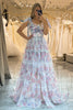 Load image into Gallery viewer, A-Line Tulle Flower Printed Prom Dress