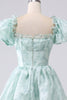 Load image into Gallery viewer, Organza Light Blue Corset Tiered Prom Dress