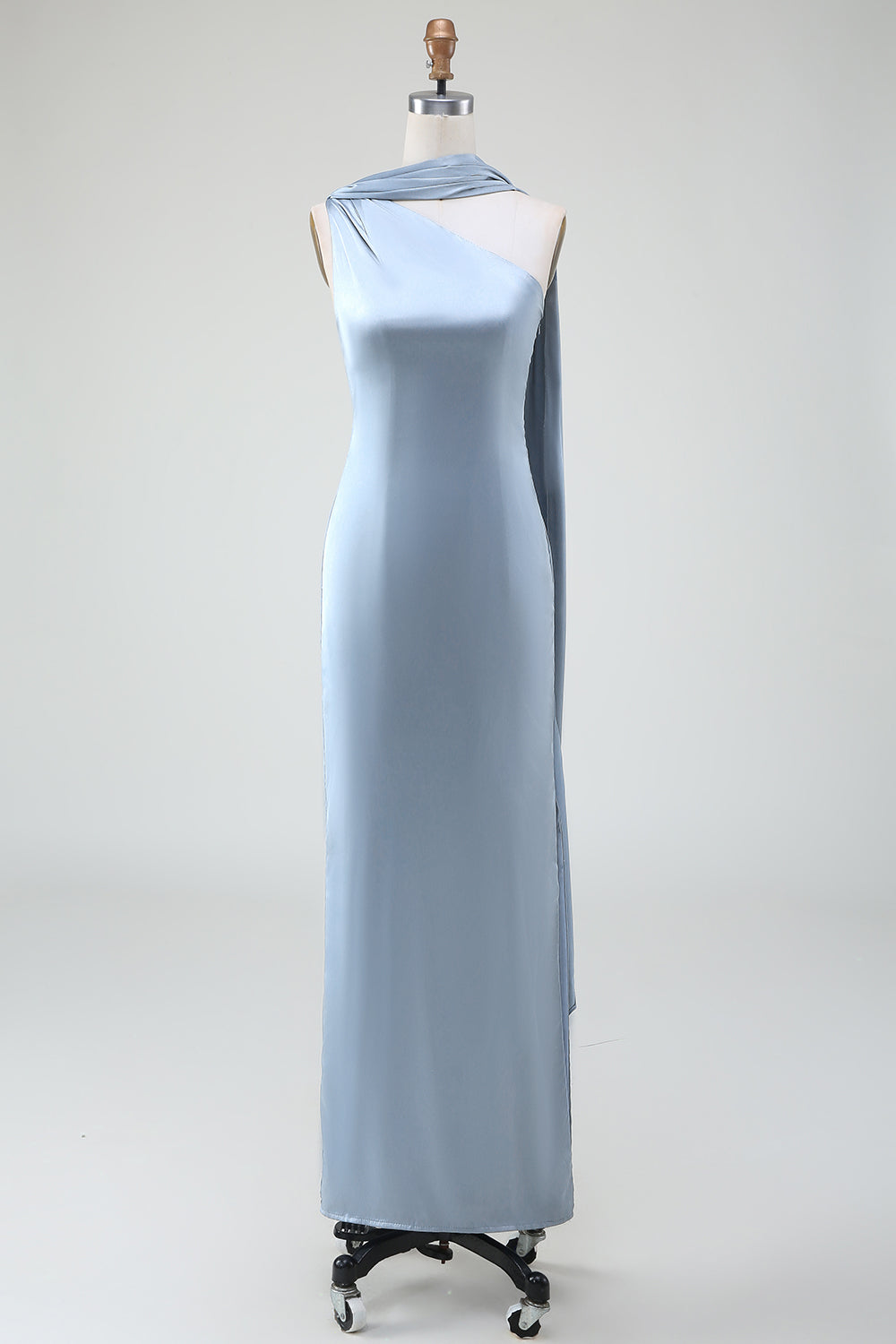 ZAPAKA Women Blue Bridesmaid Dress Sheath One Shoulder Satin Long Wedding Guest Dress ZAPAKA UK ZAPAKA Women Blue Bridesmaid Dress Sheath One Shoulder Satin Long Wedding Guest Dress ZAPAKA UK