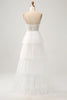 Load image into Gallery viewer, Ivory A-Line Tulle Tiered Corset Long Wedding Dress with Slit