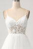 Load image into Gallery viewer, Ivory A-Line Tulle Tiered Corset Long Wedding Dress with Slit