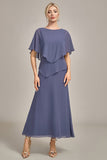 Sheath Stormy Chiffon Boat Neck Long Choir Dress