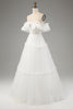 Load image into Gallery viewer, Ivory A-Line Off the Shoulder Tulle Wedding Dress