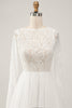 Load image into Gallery viewer, Elegant Ivory A Line Backless Long Sleeves Wedding Dress with Lace