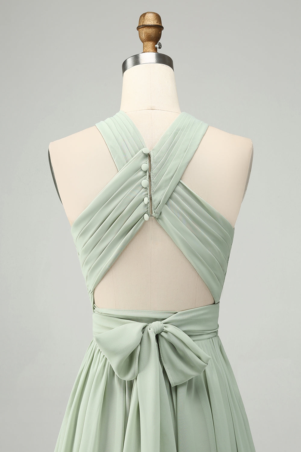 ZAPAKA Women Halter Chiffon Sage Green Bridesmaid Dress with Slit A Line Wedding Party Dress ZAPAKA UK ZAPAKA Women Halter Chiffon Sage Green Bridesmaid Dress with Slit A Line Wedding Party Dress ZAPAKA UK
