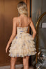 Load image into Gallery viewer, Cute Yellow A Line Halter Tiered Short Tulle Graduation Dress