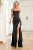 Load image into Gallery viewer, Mermaid Spaghetti Straps Dark Green Long Prom Dress with Split Front