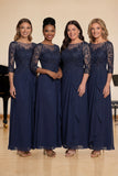Grey Blue A-Line Half Sleeves Choir Dress with Embroidery