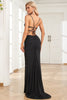 Load image into Gallery viewer, Mermaid Spaghetti Straps Black Prom Dress with Keyhole