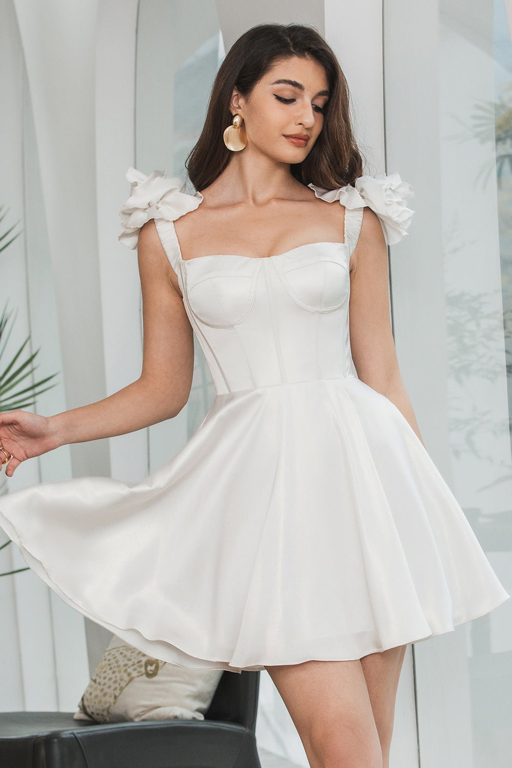 white graduation dress uk mini white graduation dress Hellymoon Women Graduation Dress A-Line Square Neck Open Back Little White