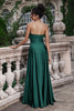 Load image into Gallery viewer, Dark Green A Line Sweetheart Keyhole Long Bridesmaid Dress