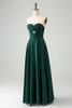 Load image into Gallery viewer, Dark Green A Line Sweetheart Keyhole Long Bridesmaid Dress