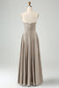 Load image into Gallery viewer, Dark Green A Line Sweetheart Keyhole Long Bridesmaid Dress