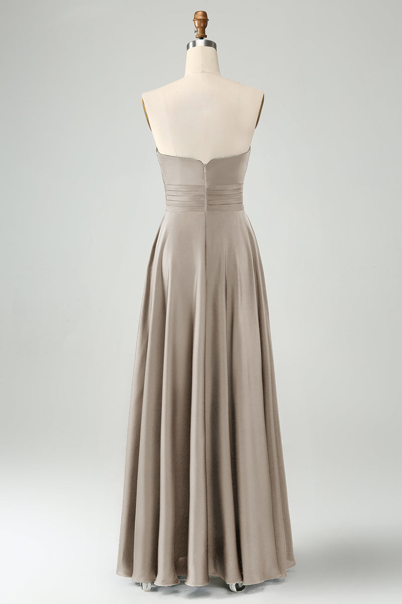 Load image into Gallery viewer, Dark Green A Line Sweetheart Keyhole Long Bridesmaid Dress