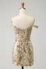 Load image into Gallery viewer, Sparkly Bodycon Golden Off The Shoulder Graduation Dress with Sequins