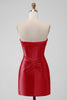 Load image into Gallery viewer, Stylish Fuchsia Bodycon Sweetheart Satin Corset Short Graduation Dress