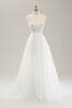 Load image into Gallery viewer, Princess Off The Shoulder Sweep Train Tulle Corset Wedding Dress with Appliques