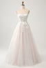 Load image into Gallery viewer, White A Line Sweetheart Sparkly Wedding Dress with Applique Lace