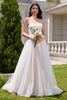 Load image into Gallery viewer, Sparkly White A Line Sweetheart Long Wedding Dress with Applique Lace