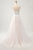 White A Line Sweetheart Sparkly Wedding Dress with Applique Lace