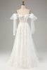 Load image into Gallery viewer, Princess White A-Line Lace Up Tulle Corset Wedding Dress with Appliques Lace