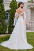 Load image into Gallery viewer, Princess White A-Line Lace Up Tulle Corset Bridal Dress with Appliques Lace