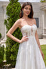 Load image into Gallery viewer, Princess White A-Line Lace Up Tulle Corset Bridal Dress with Appliques Lace