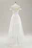 Load image into Gallery viewer, White Off the Shoulder Cut Out Wedding Dress with Detachable Tulle