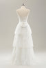 Load image into Gallery viewer, White Strapless Corset Tiered Long Wedding Dress