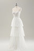 Load image into Gallery viewer, White Strapless Corset Tiered Long Wedding Dress