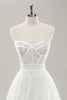 Load image into Gallery viewer, White Strapless Corset Tiered Long Wedding Dress