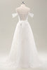 Load image into Gallery viewer, White A Line Off the Shoulder Corset Wedding Dress with Lace-up Back