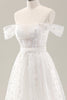 Load image into Gallery viewer, White A Line Off the Shoulder Corset Wedding Dress with Lace-up Back