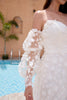 Load image into Gallery viewer, A Line Sweetheart Applique Lace White Wedding Dress with Detachable Sleeves