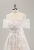 Load image into Gallery viewer, White A Line Off the Shoulder Tulle Long Bridal Dress with Embroidery