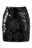 Women's Glamorous Large Sequin High Waisted Mini Sparkly Rose Night Out Skirt