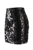 Women's Glamorous Large Sequin High Waisted Mini Sparkly Rose Night Out Skirt