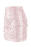 Women's Glamorous Large Sequin High Waisted Mini Sparkly Rose Night Out Skirt