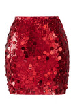 Women's Glamorous Large Sequin High Waisted Mini Sparkly Rose Night Out Skirt
