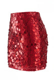Women's Glamorous Large Sequin High Waisted Mini Sparkly Rose Night Out Skirt