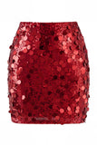 Women's Glamorous Large Sequin High Waisted Mini Sparkly Rose Night Out Skirt
