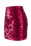 Women's Glamorous Large Sequin High Waisted Mini Sparkly Rose Night Out Skirt