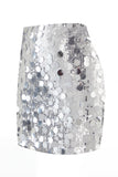 Women's Glamorous Large Sequin High Waisted Mini Sparkly Rose Night Out Skirt