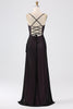 Load image into Gallery viewer, Black Red Sheath Spaghetti Straps Bridesmaid Dress With Elasticity