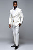 Load image into Gallery viewer, Textured Single Breasted Slim Fit 2 Piece White Men&#39;s Suit
