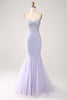 Load image into Gallery viewer, Lilac Mermaid Strapless Beaded Long Prom Dress
